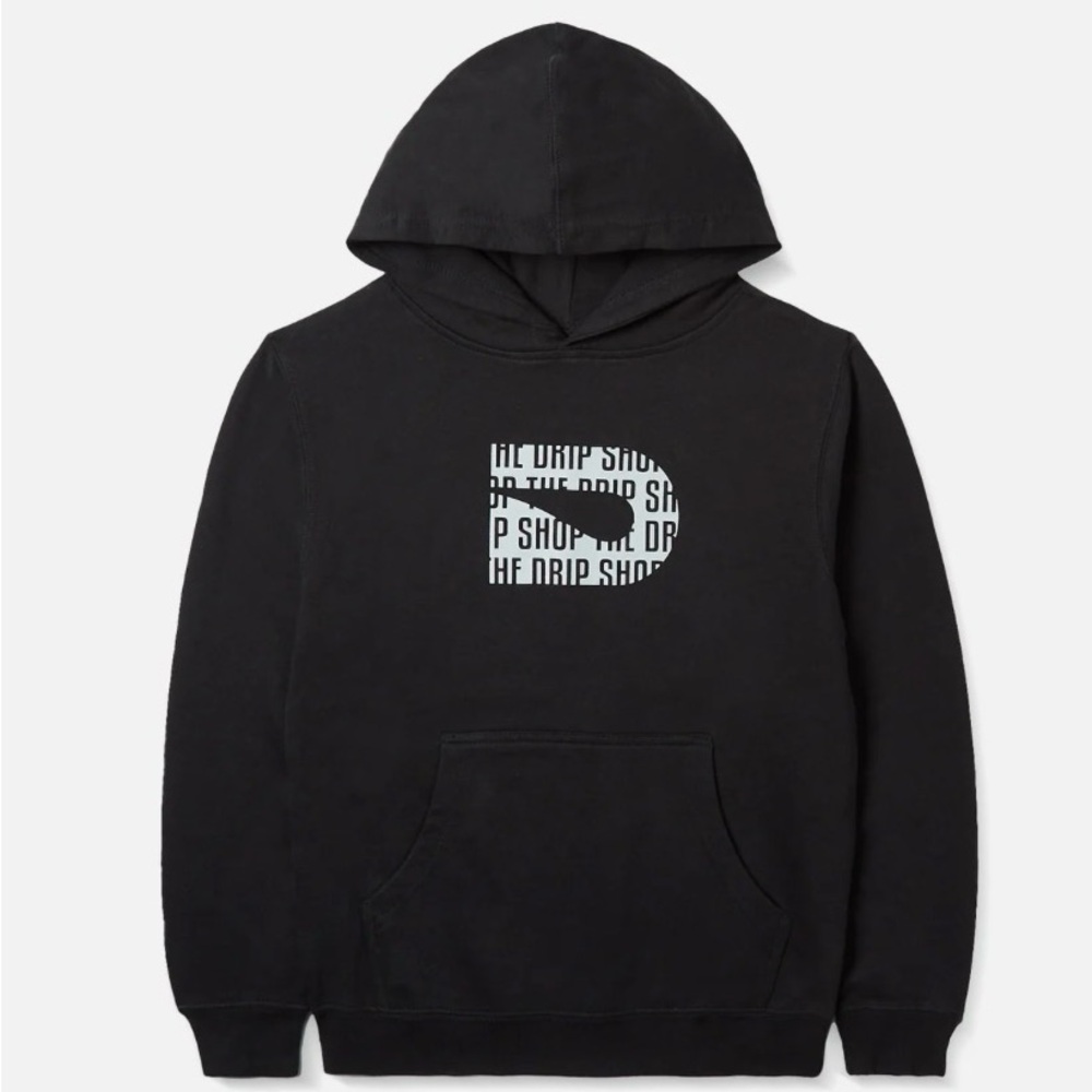 Kids Black Hoodie with Center 'D' Logo